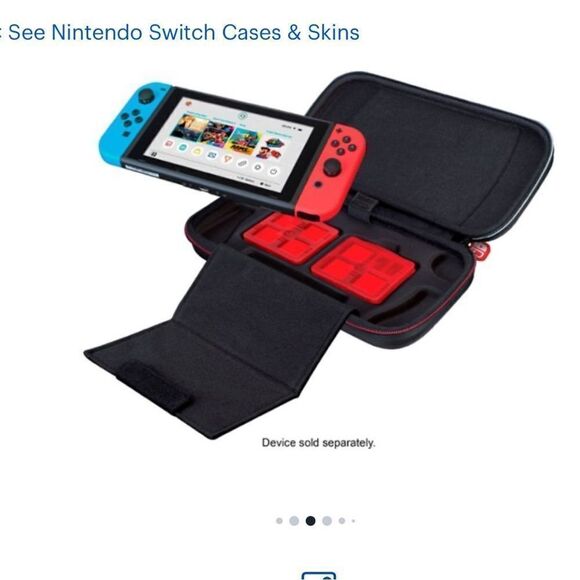 Nintendo Switch Black Deluxe Zip Around Hardshell Travel Case - Picture 2 of 12